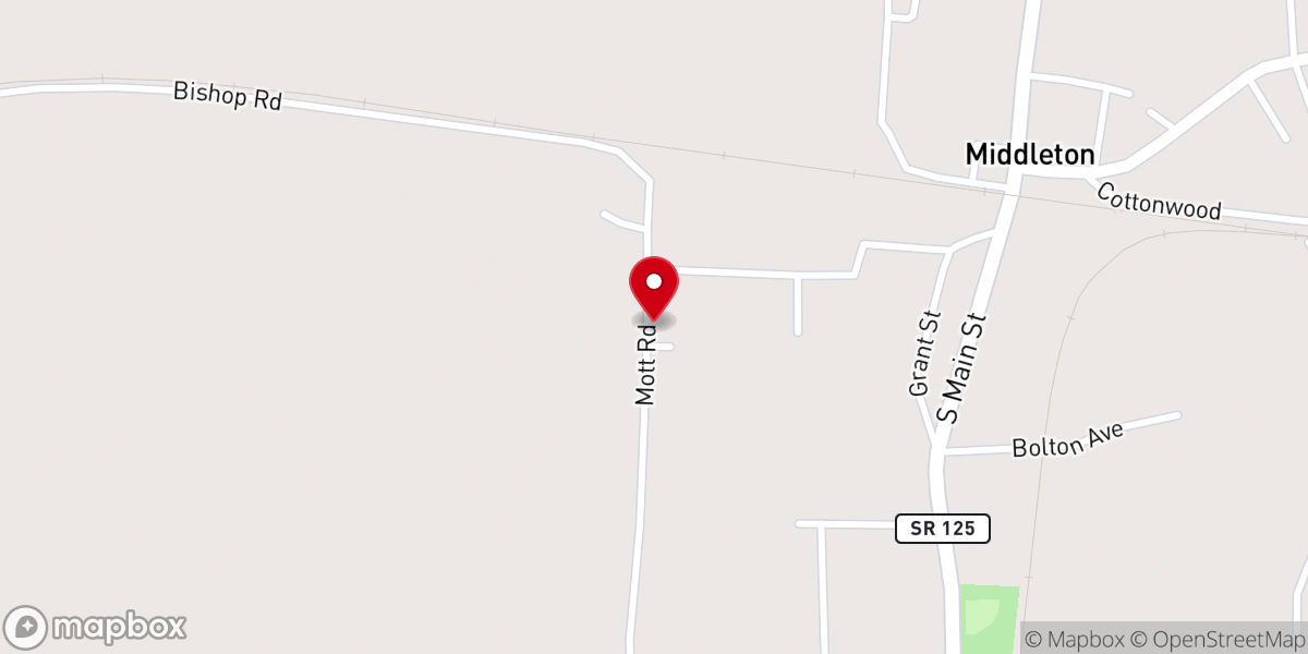 Map showing location of New Mt Pleasant MB Church