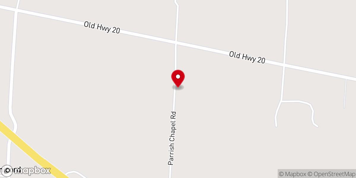 Map showing location of Parrish Chapel