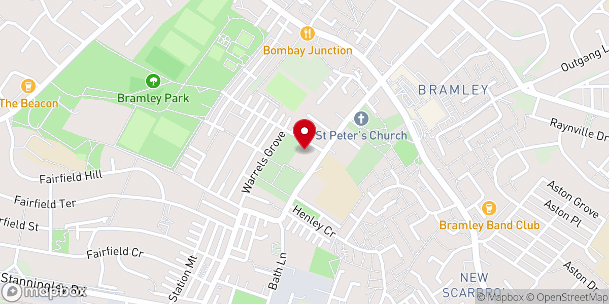 Map showing location of Bramley Baptist Church