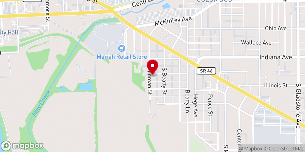 Map showing location of Christ Church Columbus