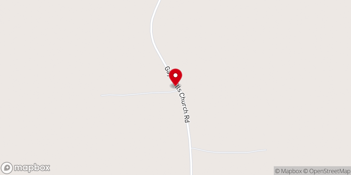 Map showing location of Gay's Hill Baptist Church