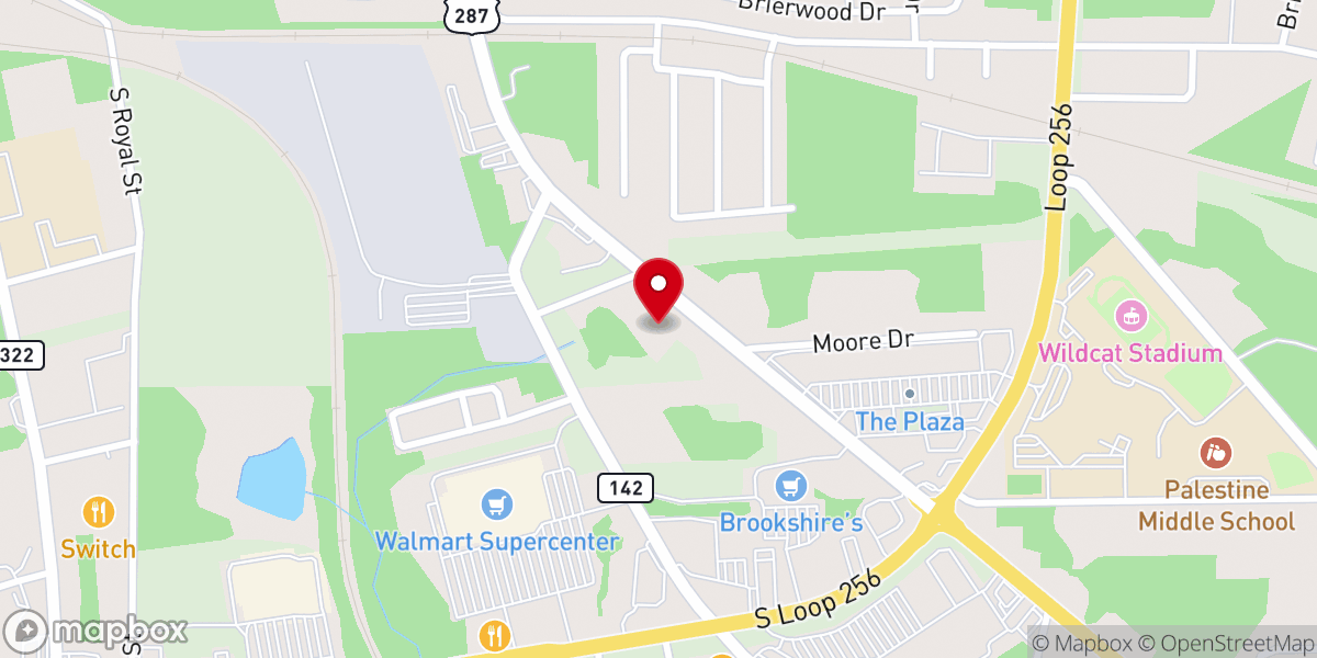 Map showing location of The Church Of Pentecost USA Inc Palestine TX Assembly