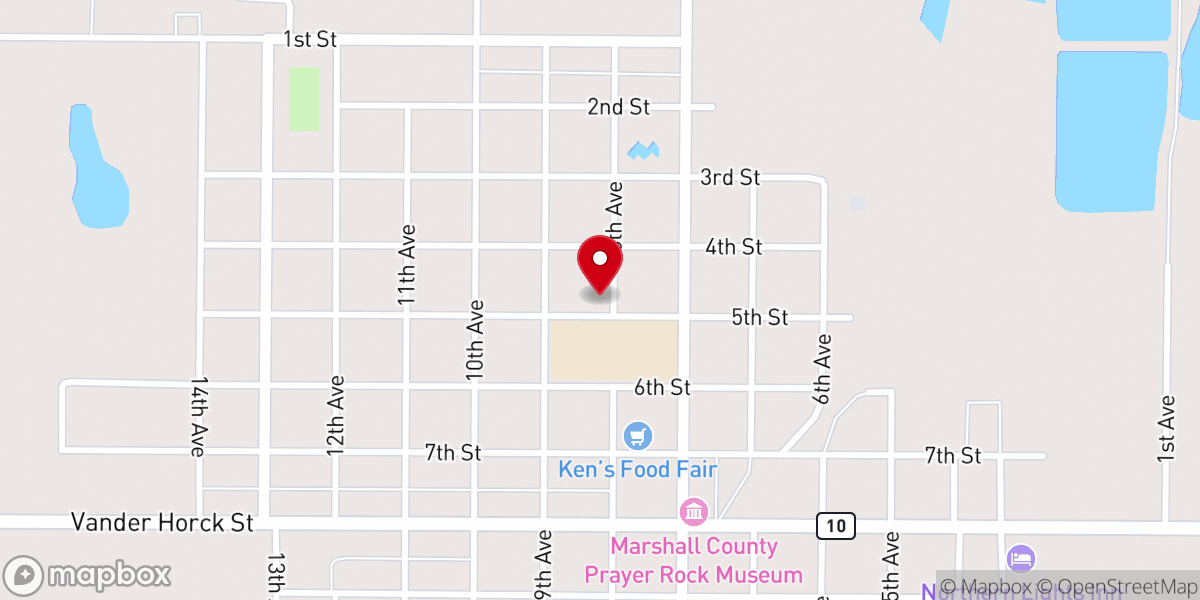 Map showing location of First Presbyterian Church