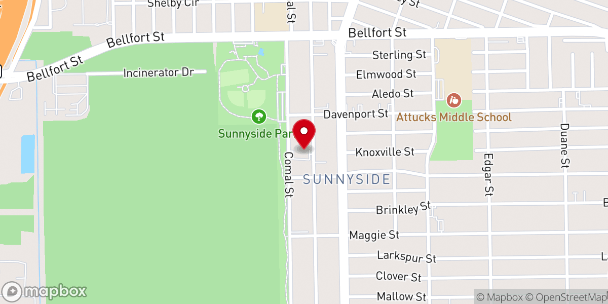 Map showing location of El Bethel Baptist Church