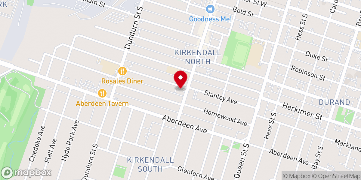Map showing location of Hamilton International Baptist Church