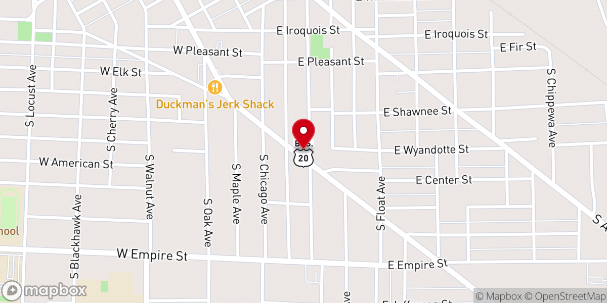 Map showing location of Friendship Missionary Baptist Church