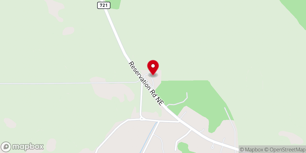 Map showing location of Indian Church