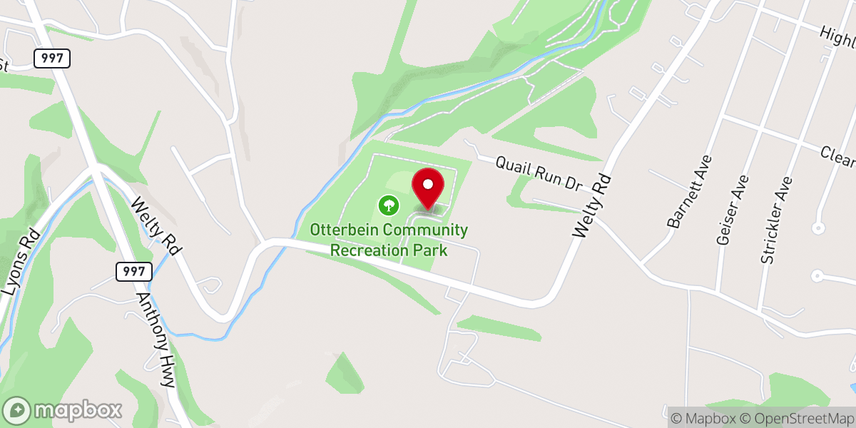 Map showing location of Welty Road Park