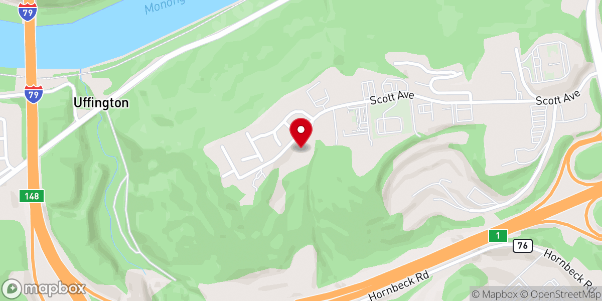 Map showing location of Morgantown Church of Christ