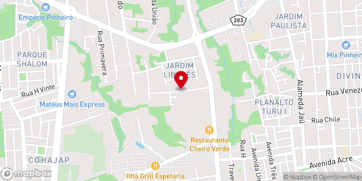 Map showing location of Igreja Batista Filadélfia Internacional