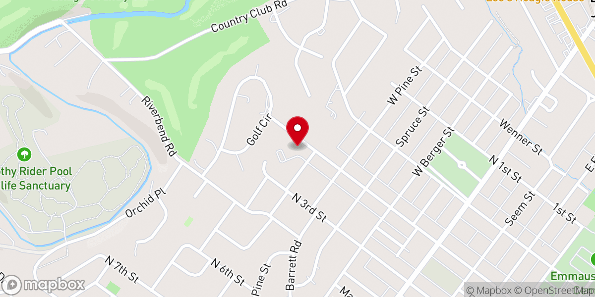Map showing location of Faith Presbyterian Church of Emmaus