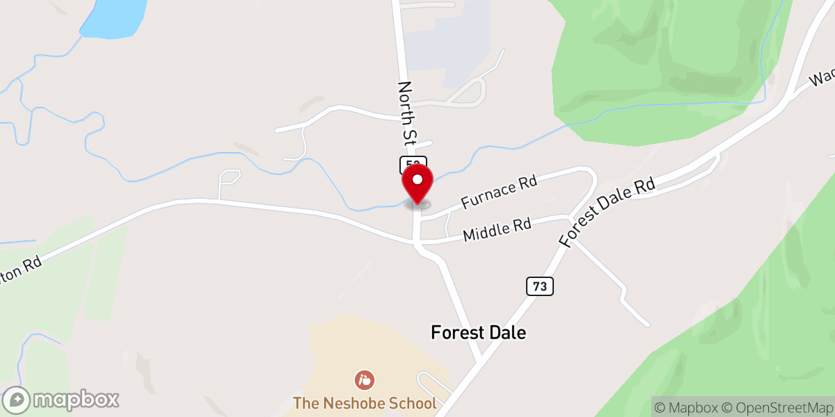 Map showing location of Forest Dale