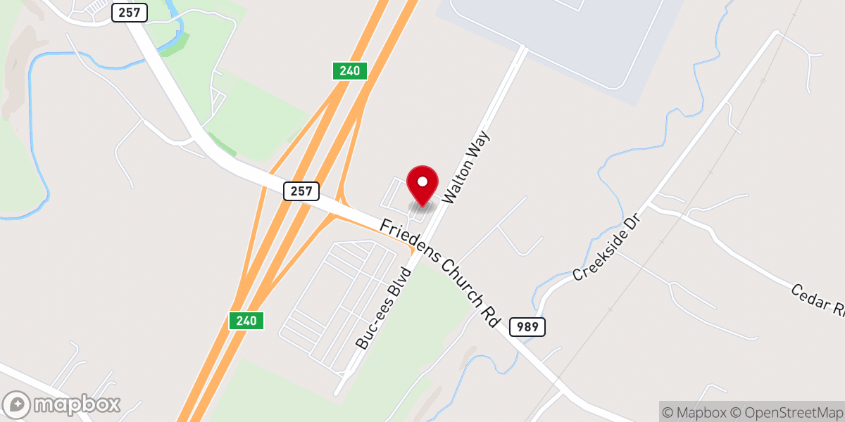 Map showing location of McDonald's