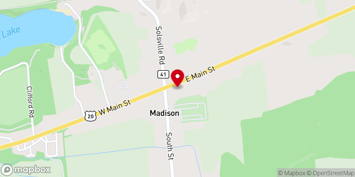 Map showing location of Madison United Methodist Church