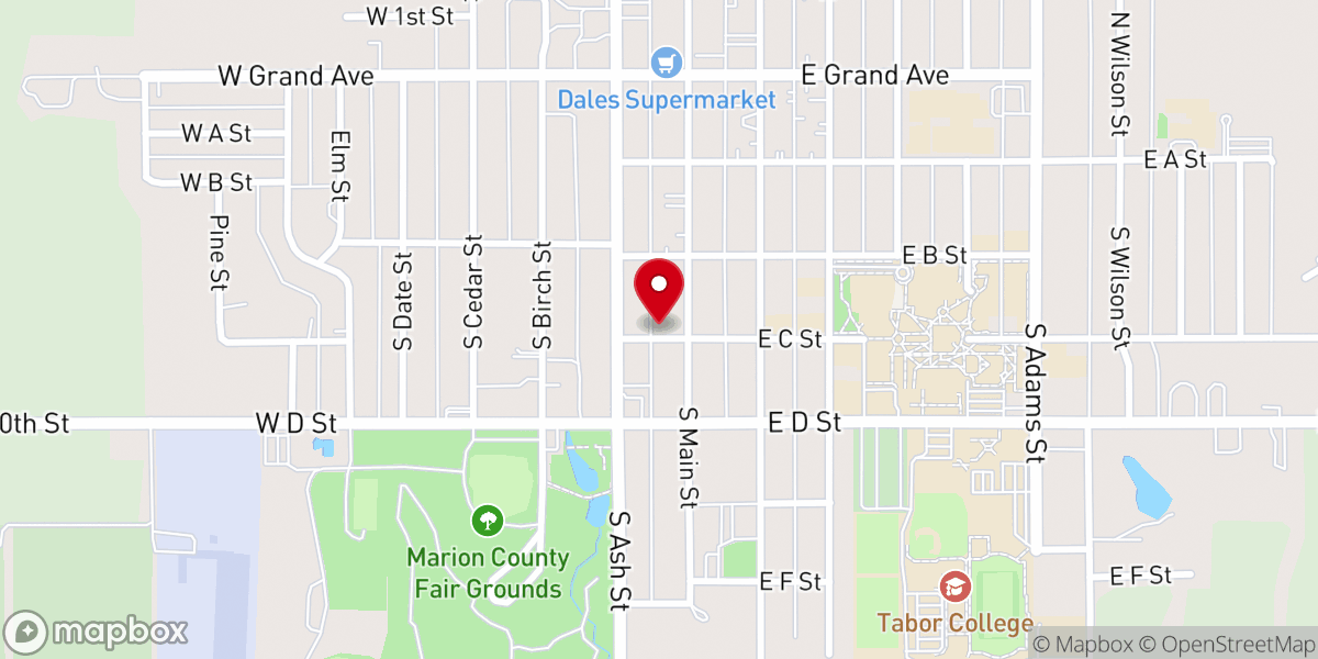 Map showing location of Cottonwood Valley Baptist Church