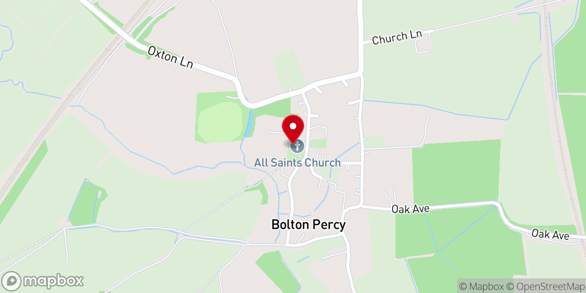 Map showing location of All Saints Church : Bolton Percy