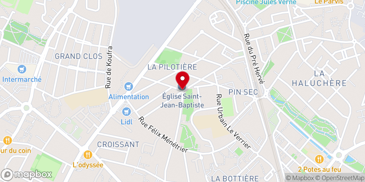 Map showing location of Église Protestante Baptiste de Nantes