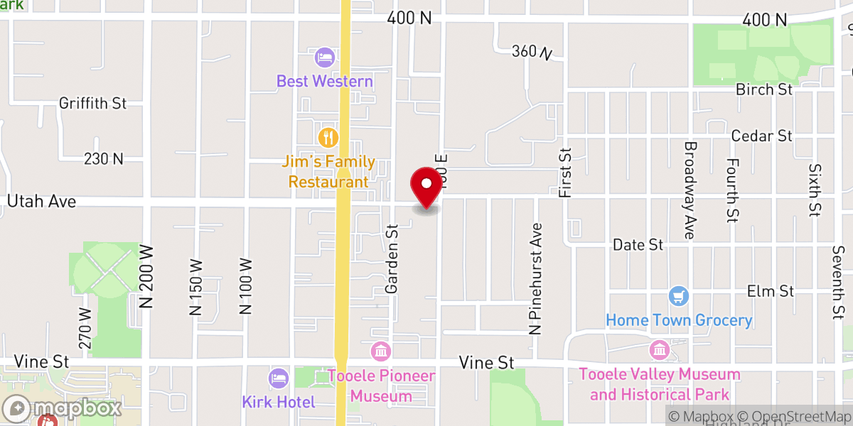 Map showing location of Tooele Community United Methodist Church