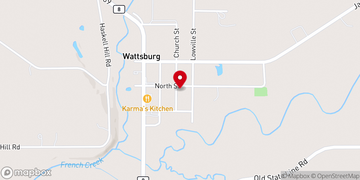 Map showing location of Fellowship Bible Baptist Church