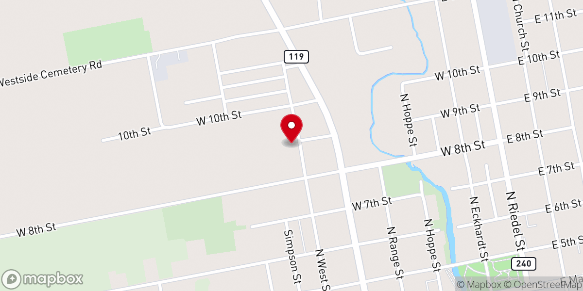 Map showing location of Primera Iglesia Bautista