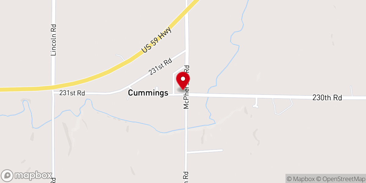 Map showing location of Cummings United Methodist Church