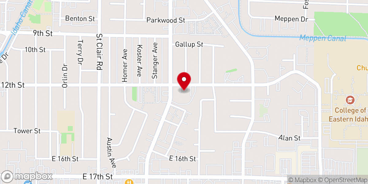 Map showing location of First Christian Church