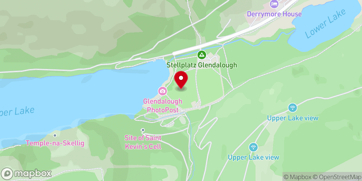 Map showing location of Glendalough