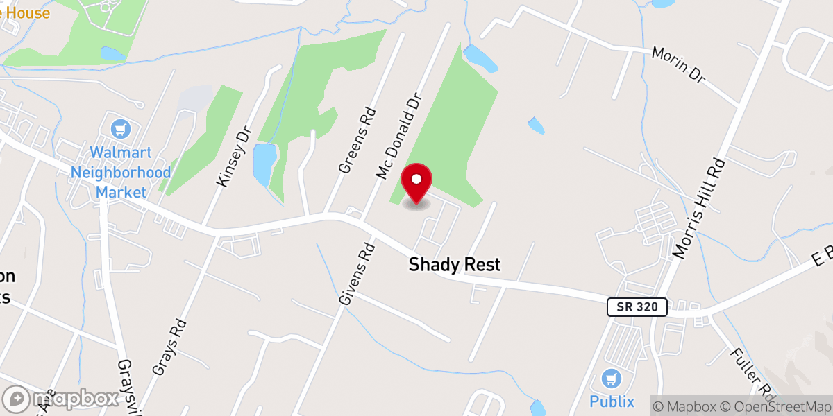 Map showing location of Covenant Presbyterian Church