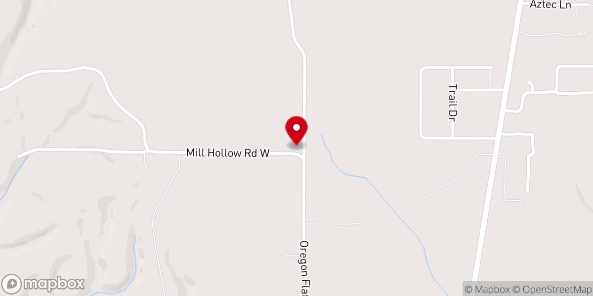 Map showing location of Oregon Flat Baptist Church