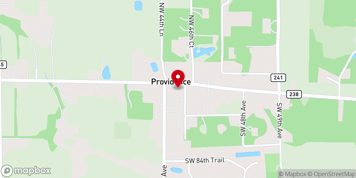 Map showing location of Providence Village Baptist Church