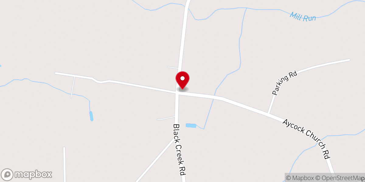 Map showing location of Aycock Church