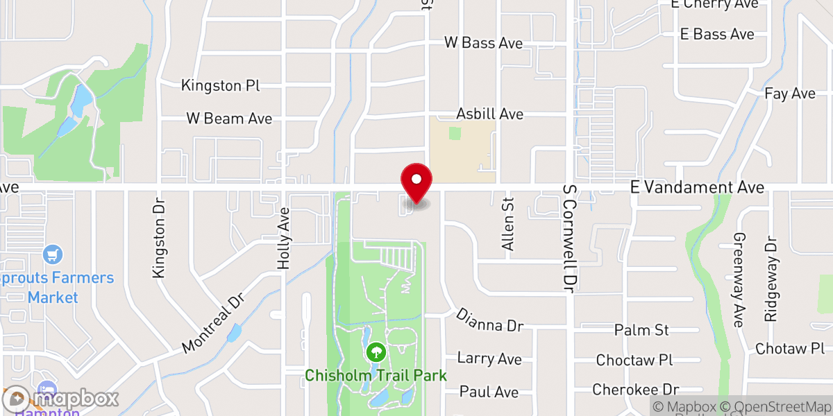 Map showing location of Vandament Ave Baptist Church