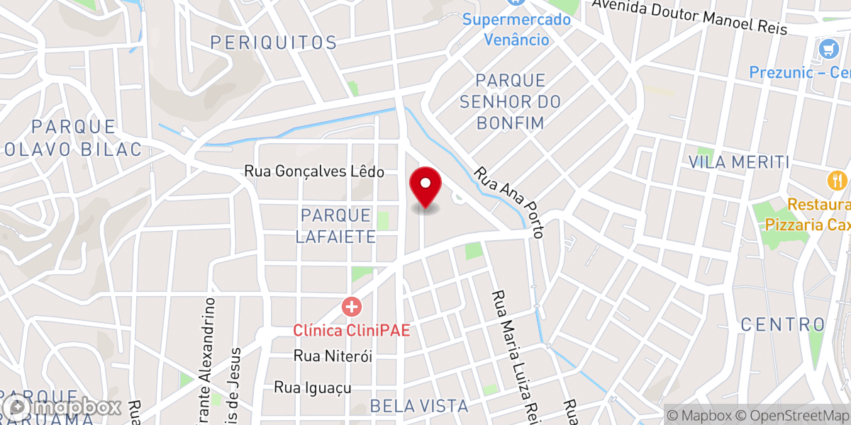Map showing location of Assembleia de Deus Duque de Caxias
