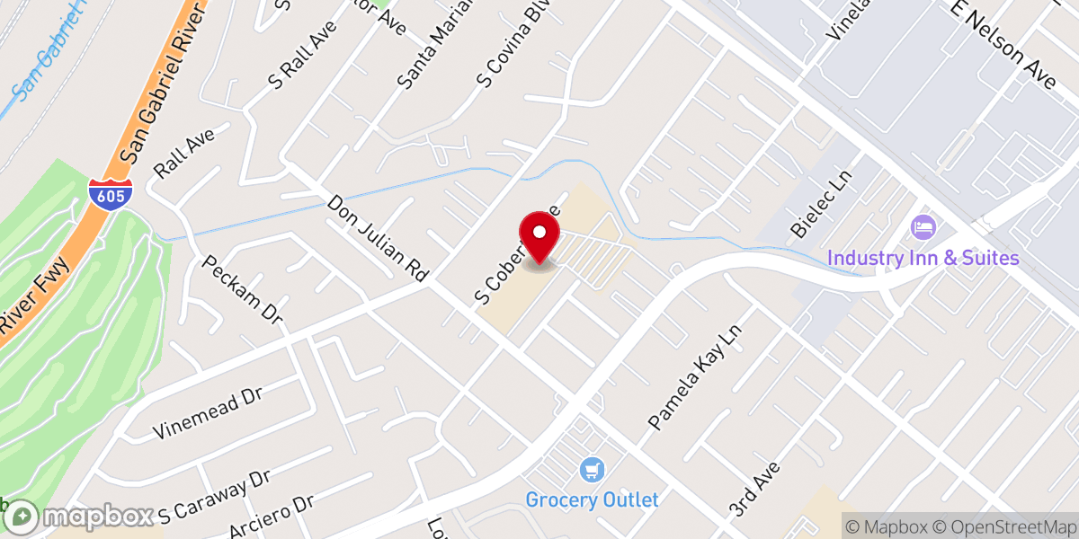 Map showing location of Evergreen Baptist Church SGV