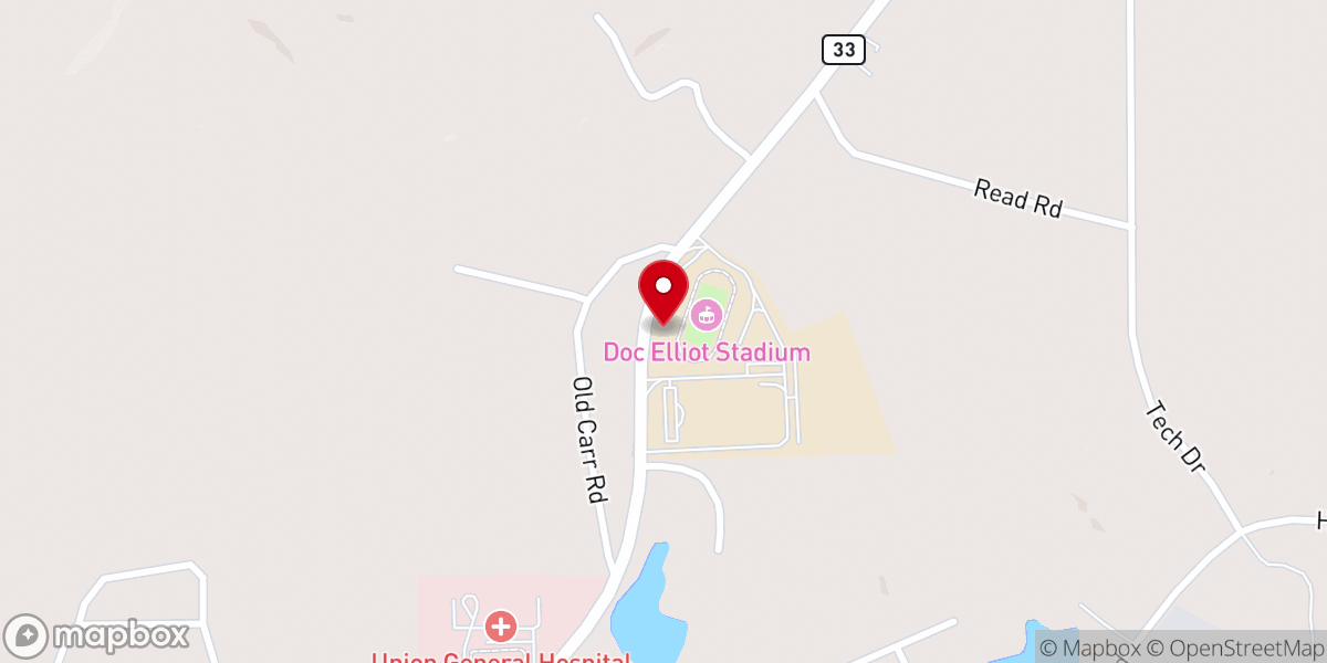 Map showing location of Union Parish High School