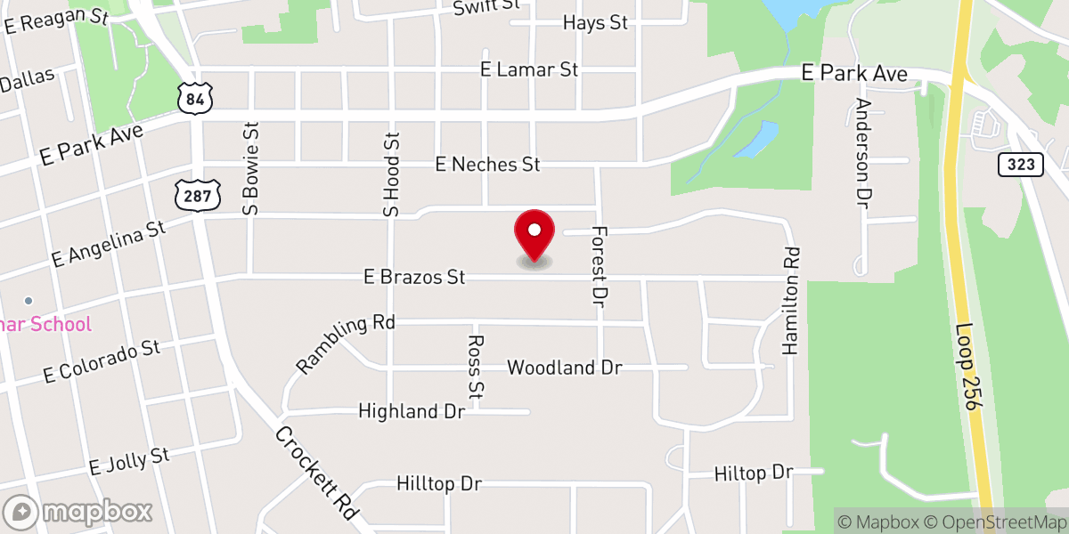 Map showing location of Memorial Christian Church