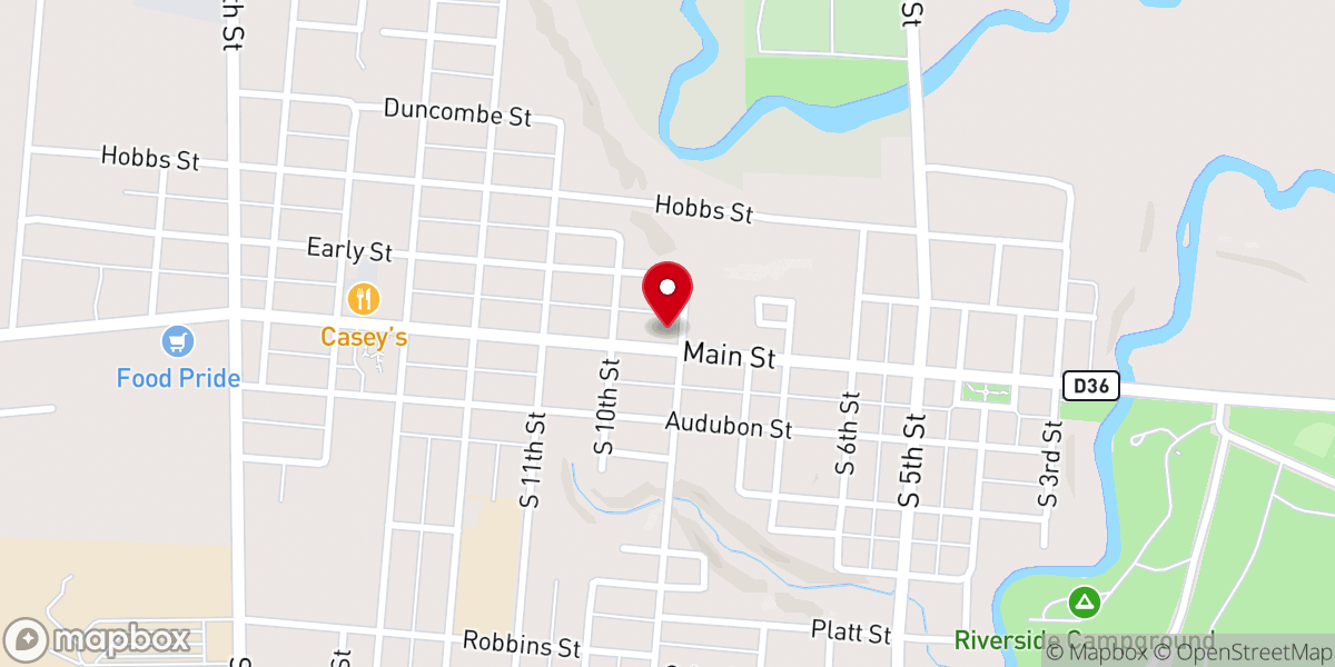 Map showing location of United Methodist Church Sac City
