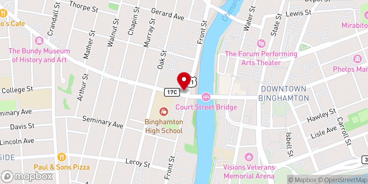 Map showing location of First Congregational Church