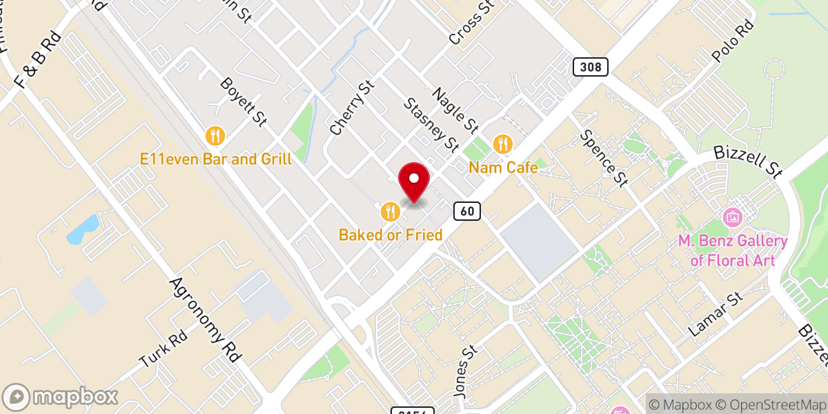 Map showing location of BSM at Texas A&M
