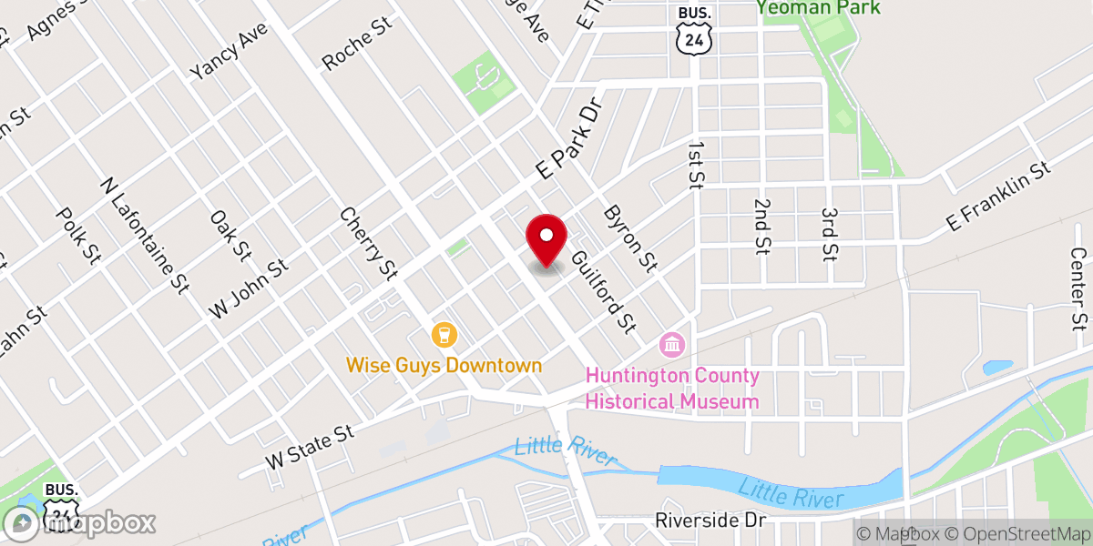 Map showing location of First Baptist Church