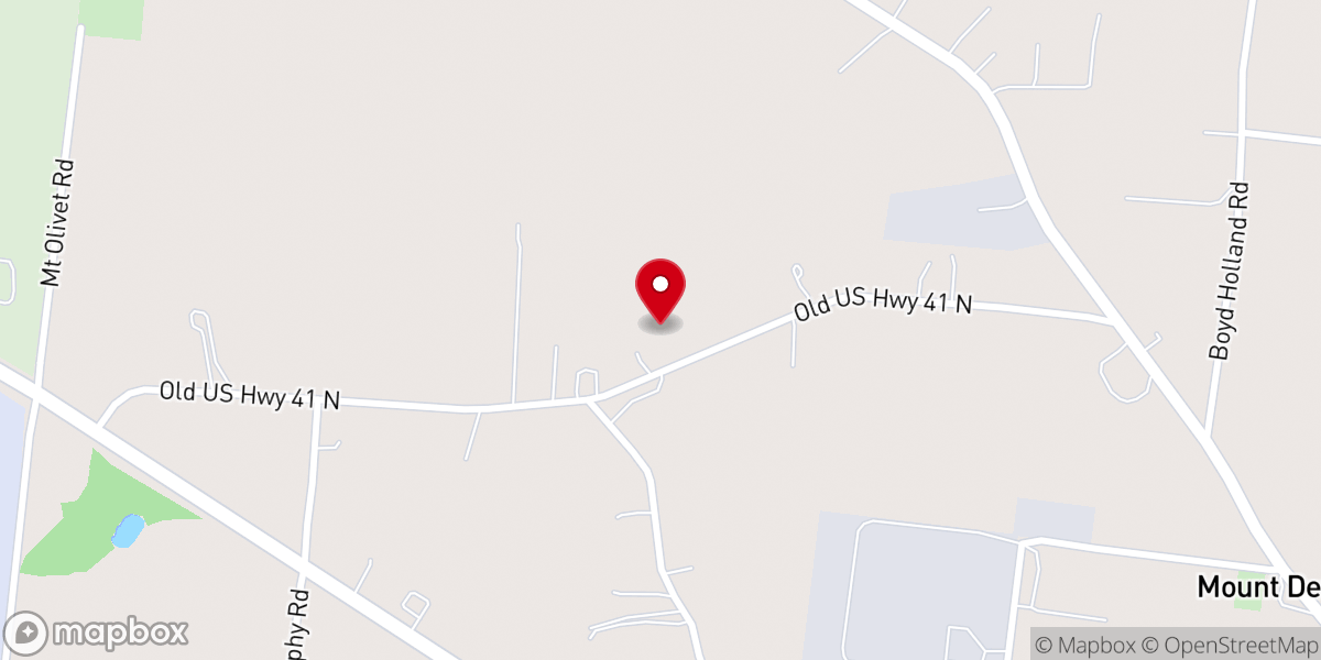 Map showing location of Mt Olive Baptist Church