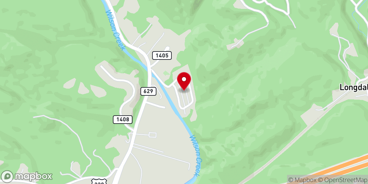 Map showing location of Alleghany Campground and Mobile Home Court