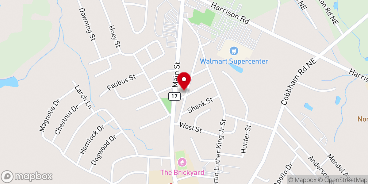 Map showing location of River of Life Church