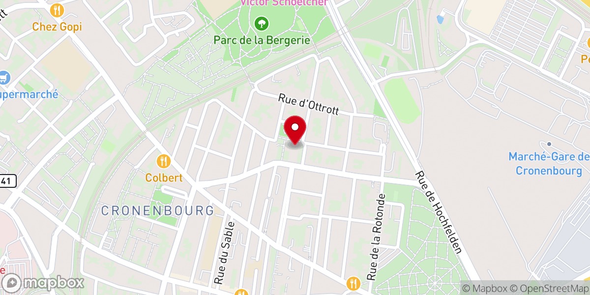 Map showing location of Église Saint-Florent de Strasbourg