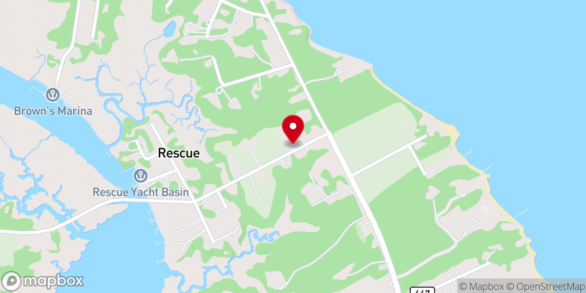 Map showing location of Rescue Evangelical Friends Church