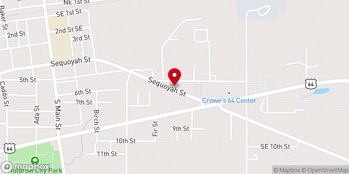 Map showing location of East Side Free Will Baptist Church
