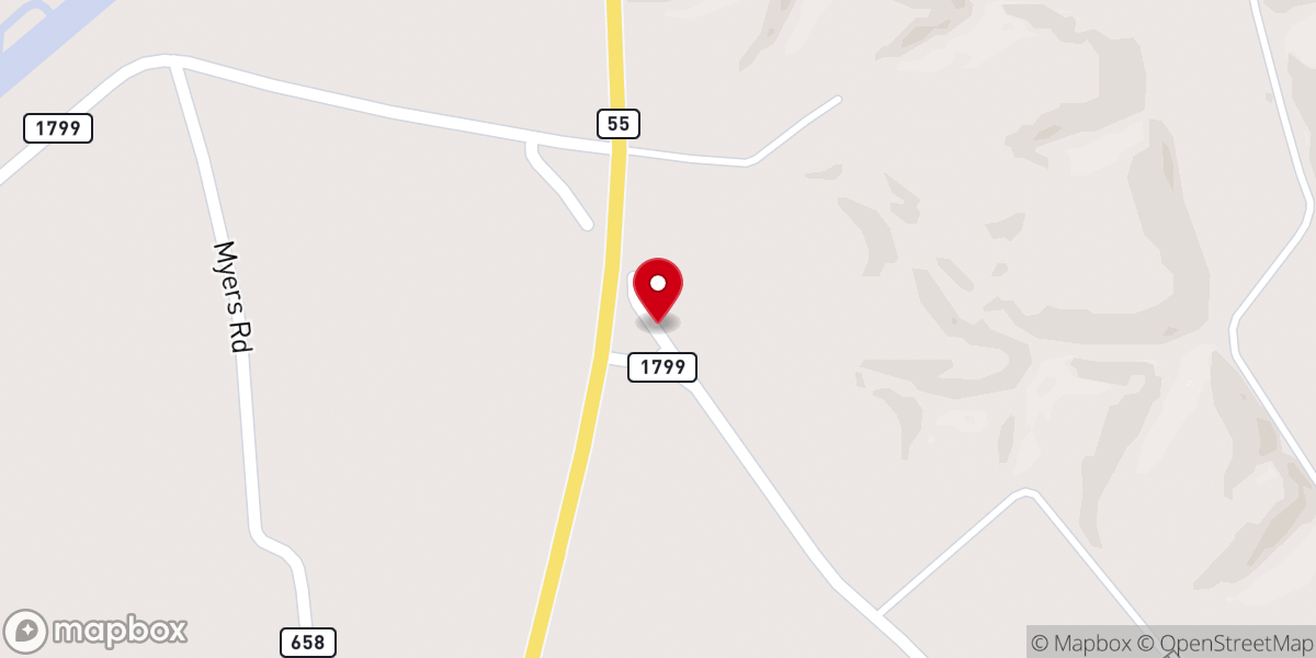 Map showing location of Reed Chapel
