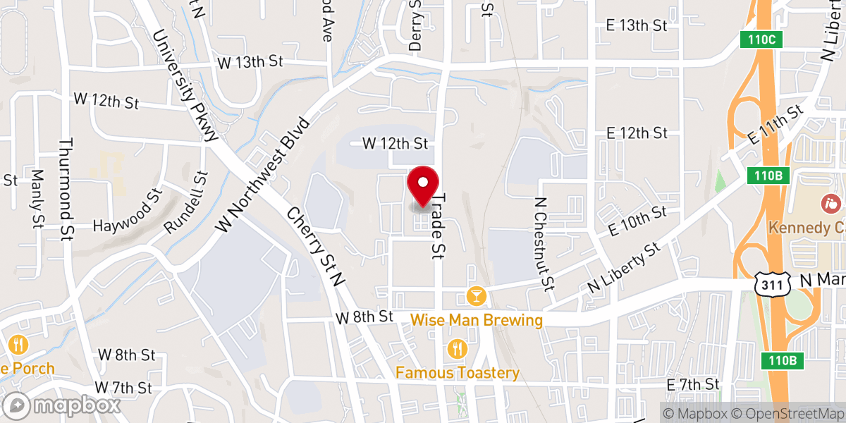 Map showing location of New Bethel Baptist Church