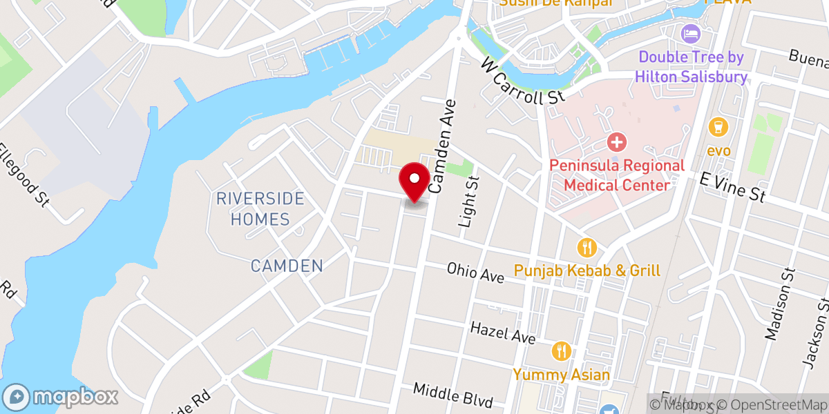 Map showing location of Beth Israel Congregation