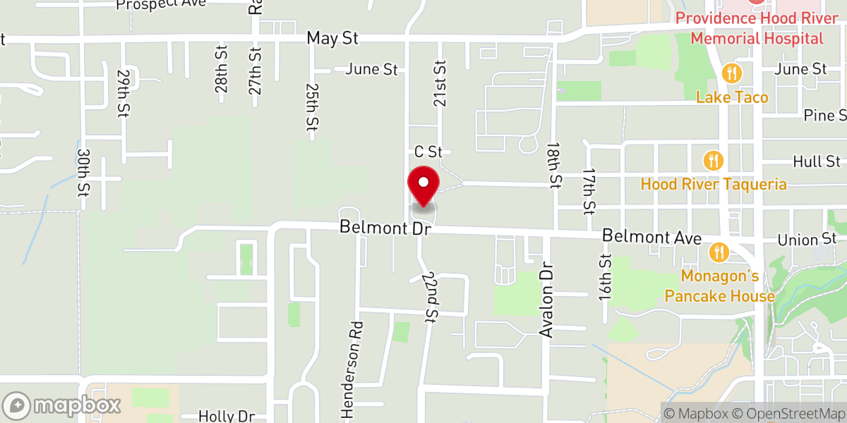 Map showing location of Church of the Nazarene